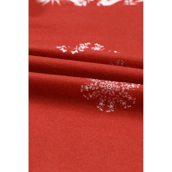 NWT NORACORA CHRISTMAS SNOWFLAKE ABSTRACT V NECK SHIFT CASUAL LONG SLEEVE TOP Si - Picture 5 of 9